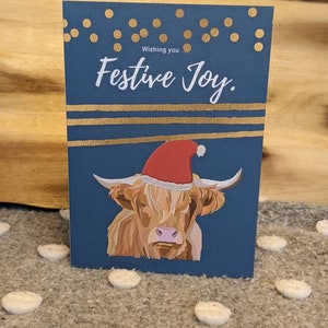 Christmas highland cow Card