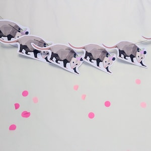 Bandeirinhas de cartão de gambá para festa/ decoração/ engraçado/ decorações para festa