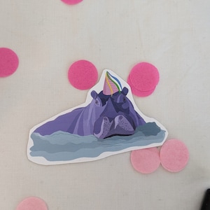 Party hippo sticker