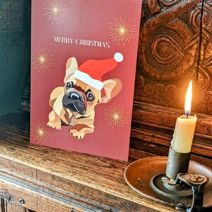 Weihnachten Französische Bulldogge / Welpe Karte