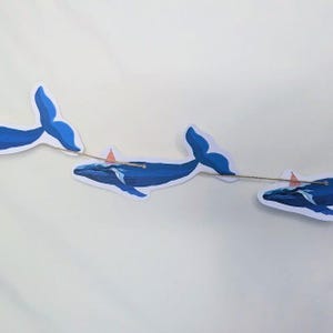 Blauwe vinvis verjaardagsslinger/slinger