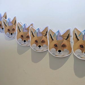 Party fox card bunting/ decor/ funny