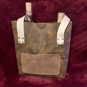 Suttungr&#39;s 2 Bottle Leather Wine Tote