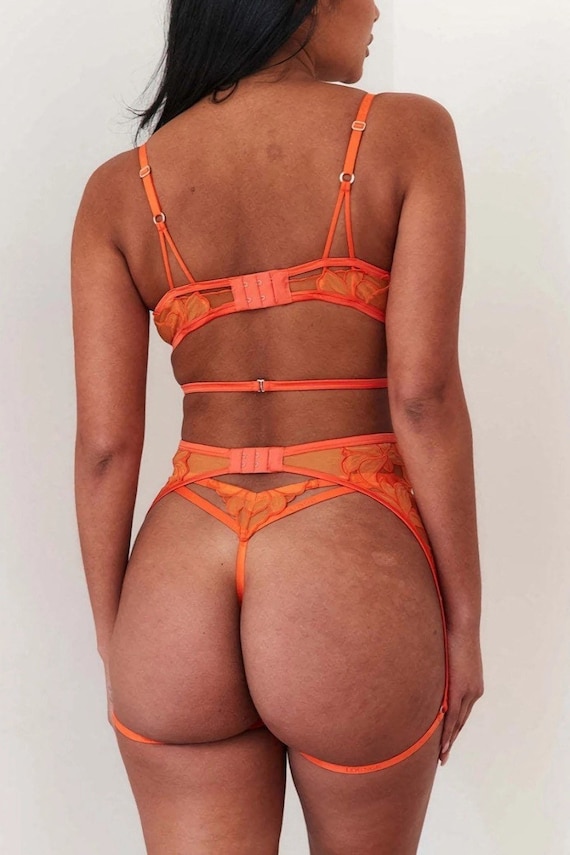 Beautiful Pumpkin Spicy Orange Lingerie Set Desire Lingerie Set