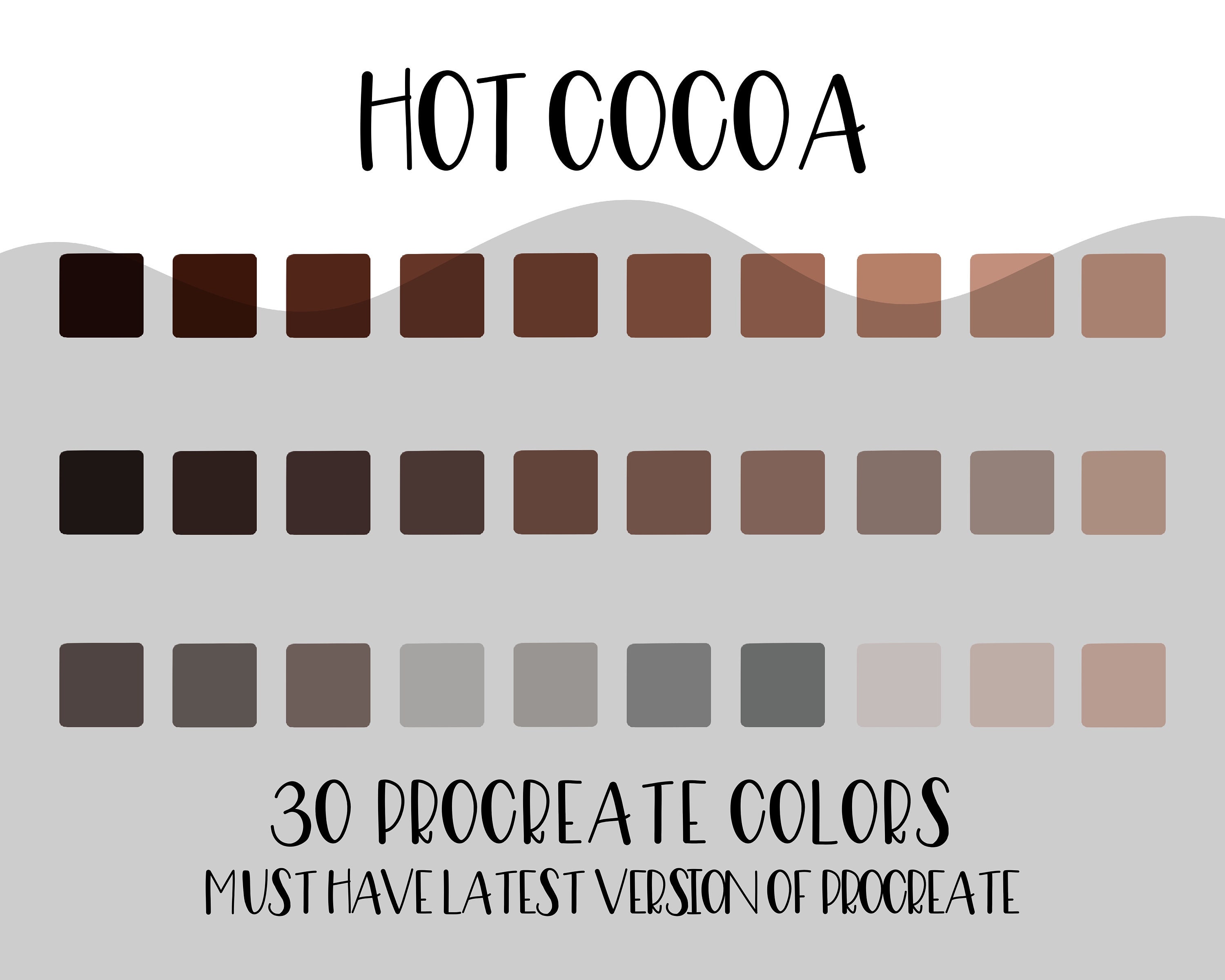 Paleta de colores Hot Cocoa Procreate Etsy