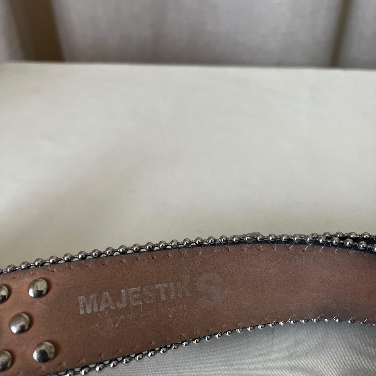 Majestik Rhinestone Skull Belt Y2K Crystal Studded Heavy 