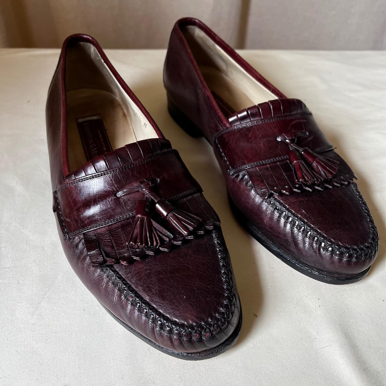 Johnston & Murphy Tassel Loafers Burgundy Leather Italy 10.5 M