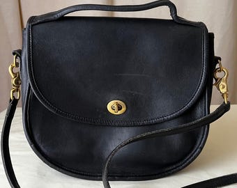 Vintage Laura USA Black Leather Shoulder Bag - Etsy