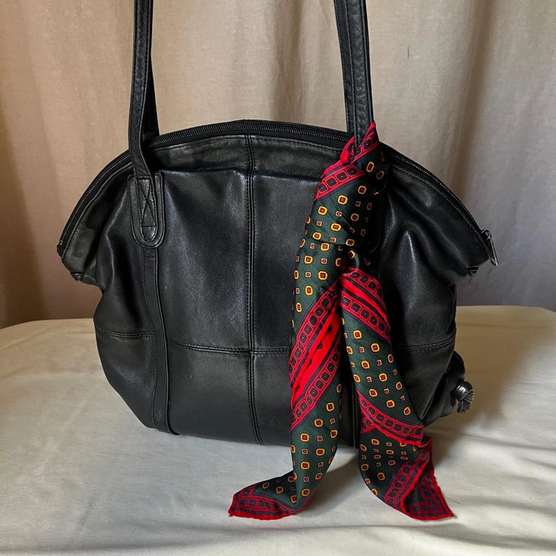 Pendleton Silk Scarf Red Green Geometric Square Scarf 23x23 image 4