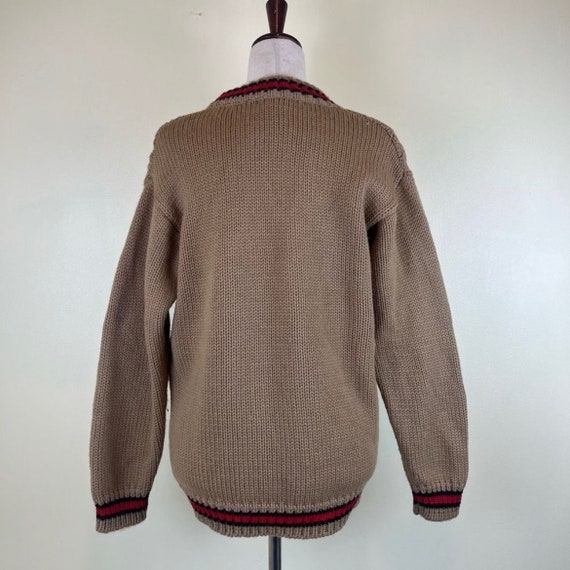 Vintage Atkinson Cable Knit Sweater Crew Neck Tan… - image 7