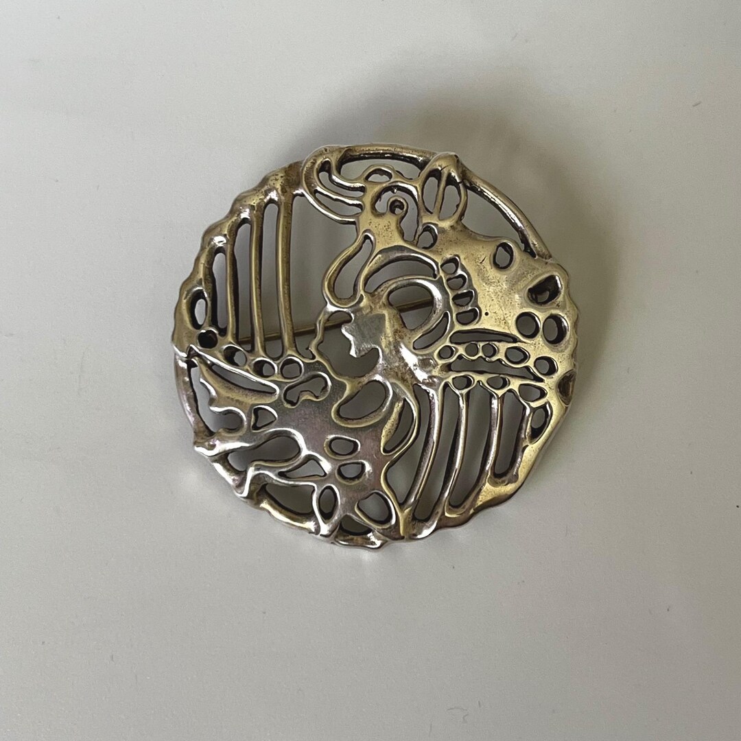 DAVID ANDERSEN NORWAY STERLING 925Sブローチ David Andersen Norway Sterling Modernist Animal Brooch 925 Mid