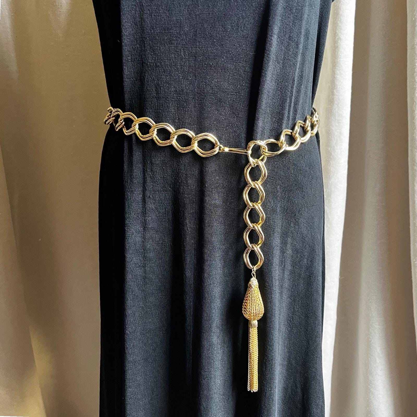 Vintage Gold Chain Tassel Belt Necklace Convertible  display picture 1