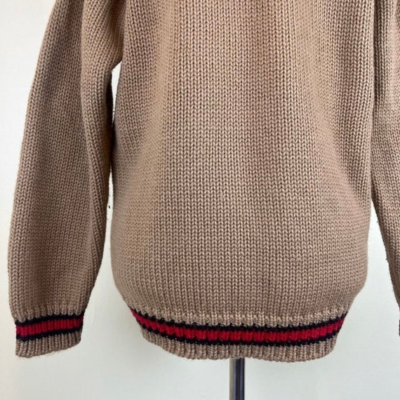 Vintage Atkinson Cable Knit Sweater Crew Neck Tan… - image 6