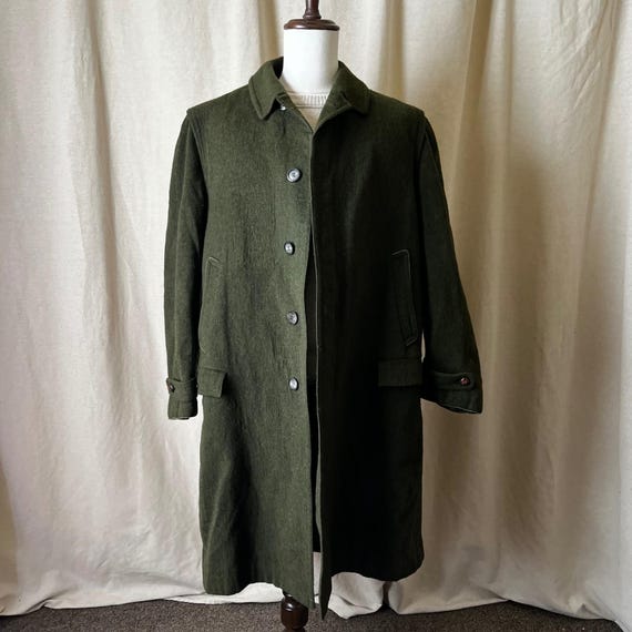 Vintage Lodenfrey Munich Loden Wool Coat Green Austrian Hunting