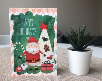 Happy Holidays From Santa - Christmas Card, Merry Christmas, Happy Holidays, Christmas Card, Greeting Card, Holiday Season, Christmas Tree