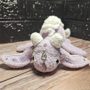 Lilac the Dragon, Handmade, Crocheted, Plushie, Fantasy, Cute, Fairytale, Stuffed Animal, Doll, Soft,