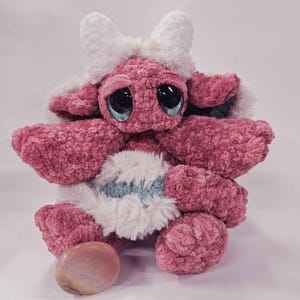 Ruby the Worry Wart. OOAK Doll, Handmade, Crocheted, Big Eyes, Fluffy, Plushie, Forest,