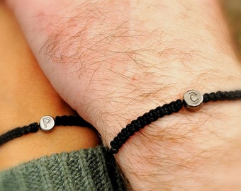 Valentines Gift Initial Couple Bracelets Couple Matching Bracelet Bracelet set for 2 Initials Bracelet Gift For Couples Gift for Him