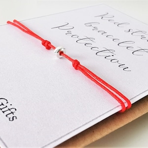 Red String Bracelet, Good Luck Bracelet, Bracelet for Protection, Lucky Kabbalah, Cord String, Adjustable Bracelet, Sterling Silver Charm