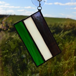 Stained Glass Genderqueer Pride Flag-Suncatcher-Free Shipping