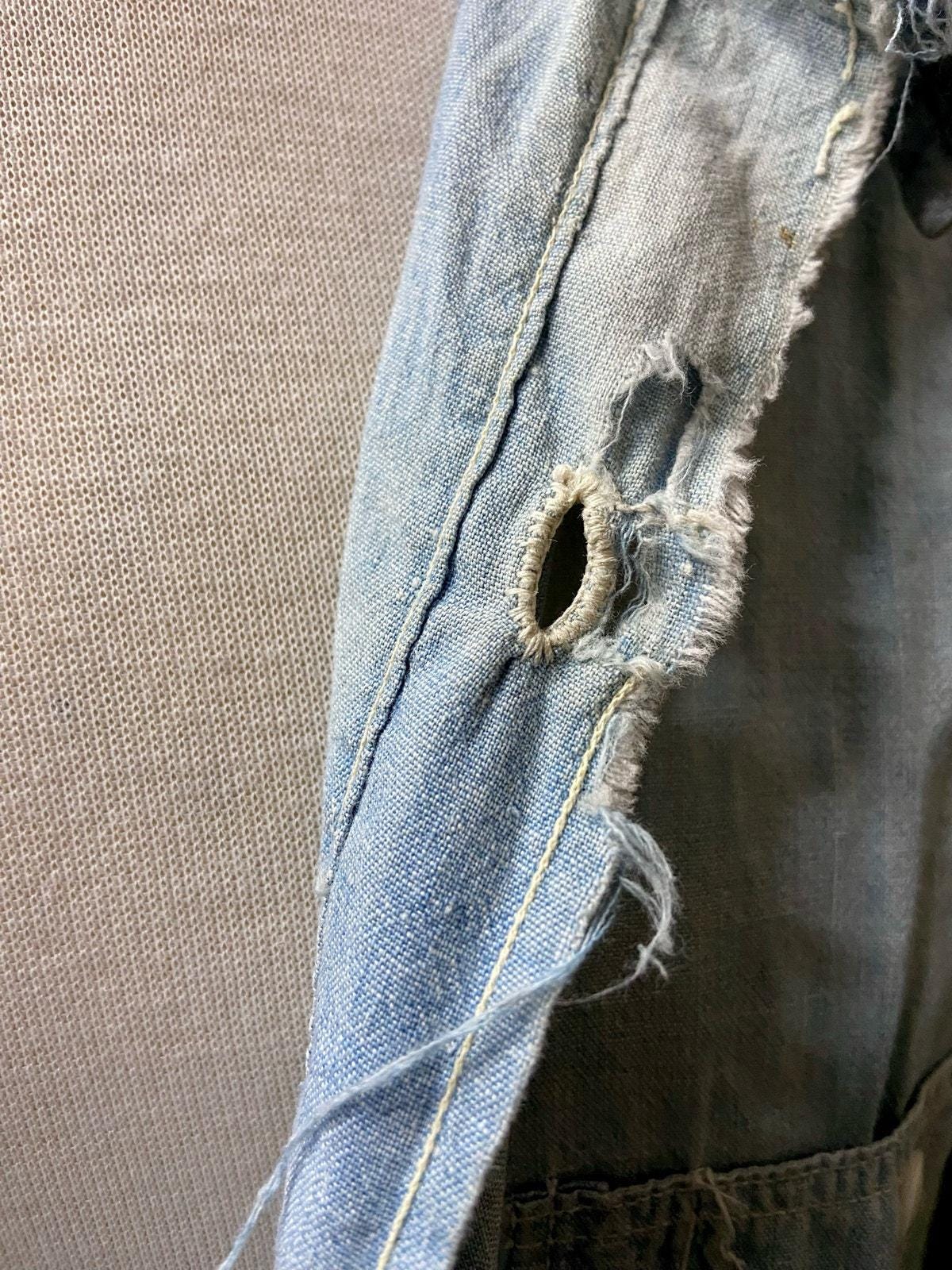 40s〜50s Bluechambrayworkshirt 40s Blue Chambray Work Shirt Original Repairs - Etsy