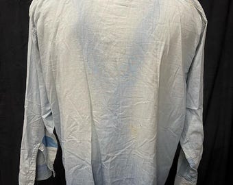 40s Blue Chambray Work Shirt Original Repairs - Etsy