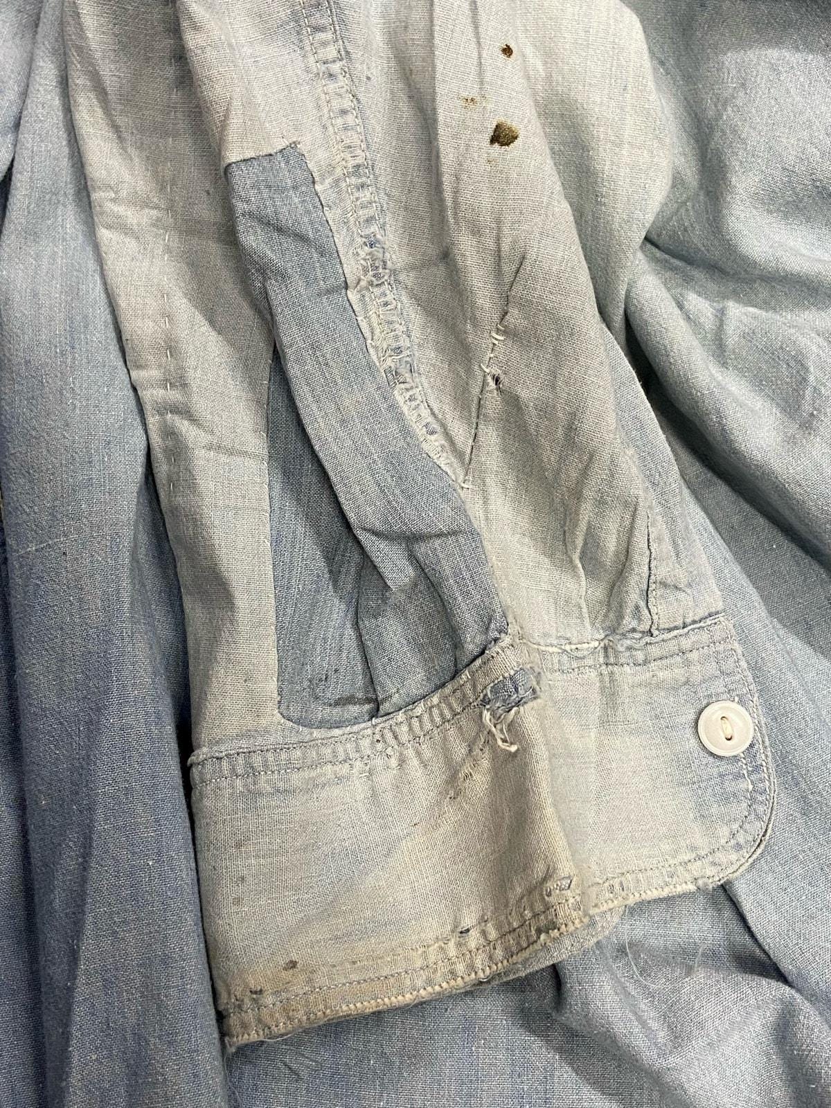40s〜50s Bluechambrayworkshirt Vtg 40s 50s Mens Medium Sears Hercules Button Chambray Long