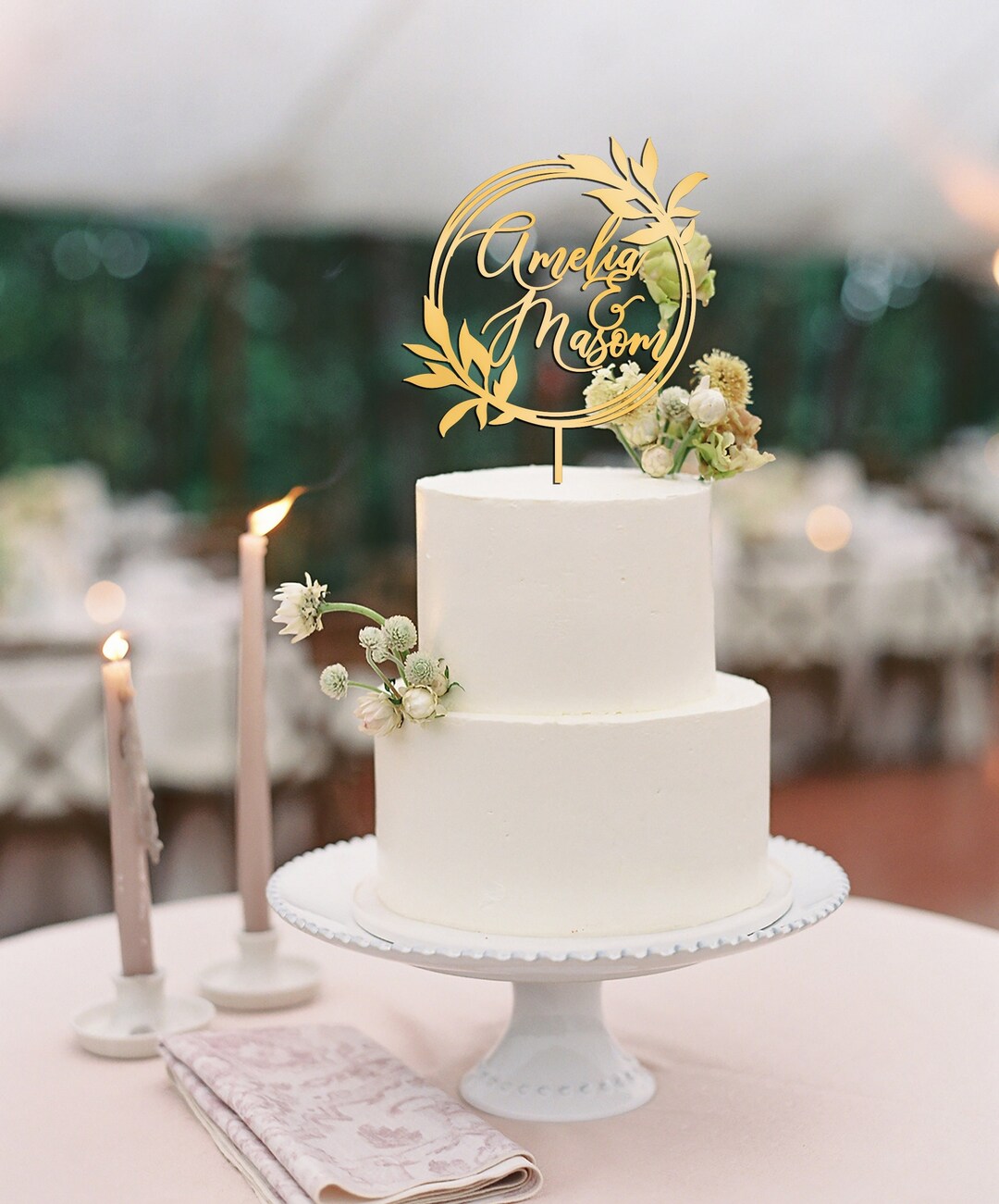 Rustic Gold Wedding Cake Topper Wedding Cake Topper Etsy