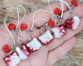 Red and white Kawaii Animal charm ~ handmade OOAK Resin ~ Very Cute Accessory