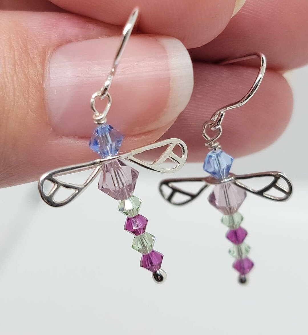 VONALA Boucles D'oreilles Libellule En Argent Sterling Avec