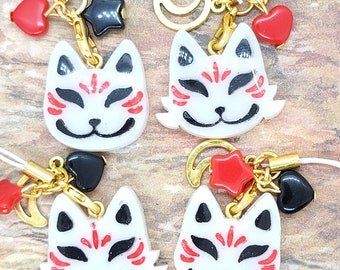 Classic Kitsune ~ handmade Resin Charm ~ Very Cute Accessory