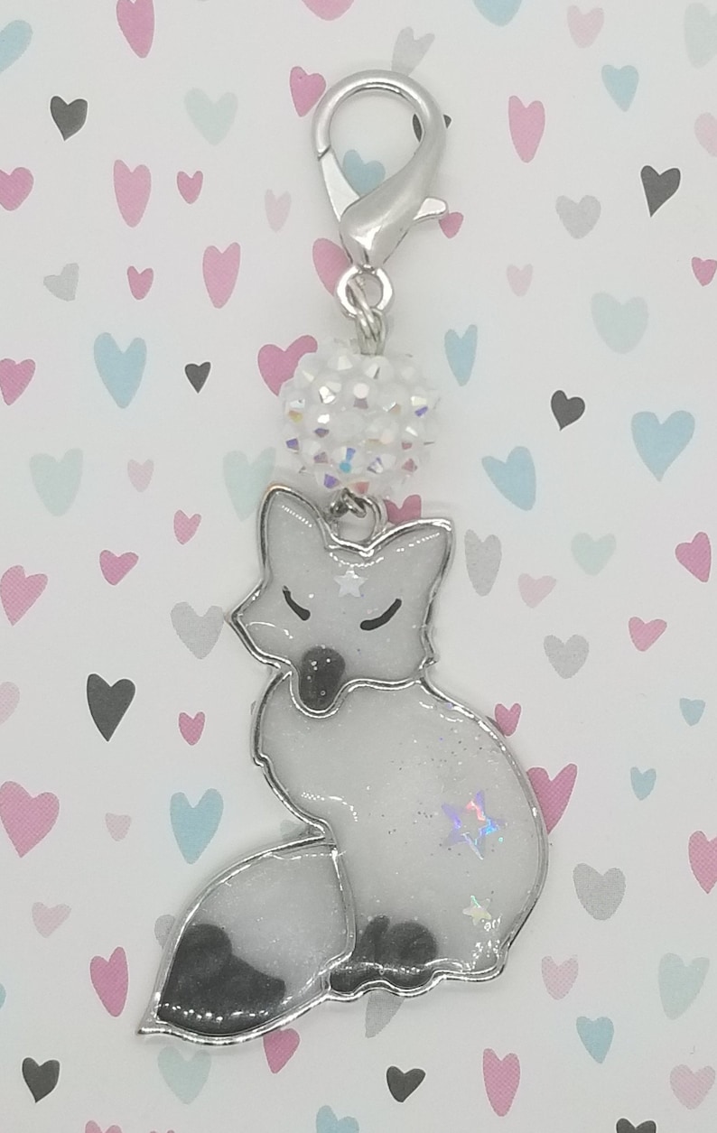 Kitsune ~ handmade OOAK Resin Keychain ~ Very Cute Accessory