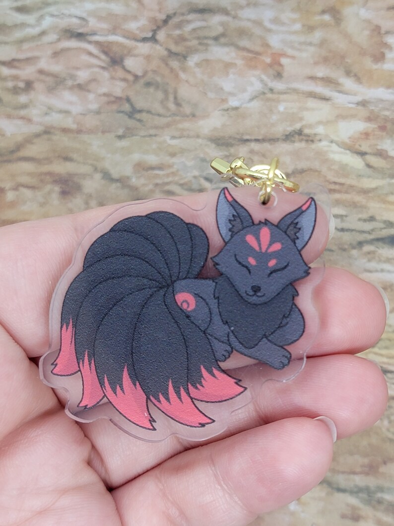 Kitsune ~ Acrylic Keychain ~ Super Cute Accessory - Etsy