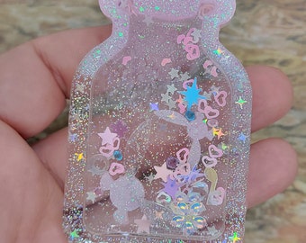 Fairy in a bottle ~ handmade OOAK Resin Keychain ~ Very Cute Accessory