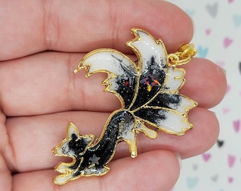 Dark Kitsune ~ handmade OOAK Resin Keychain ~ Very Cute Accessory