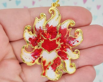 Valentines Day Kitsune  ~ handmade OOAK Resin Keychain ~ Very Cute Accessory