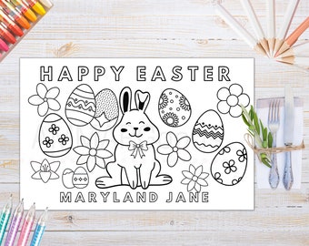 Custom Coloring Easter Placemats | Kids Easter Dinner Activity