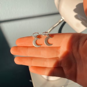 Moon Charm Huggies- Hypoallergenic and Tarnish Resistant