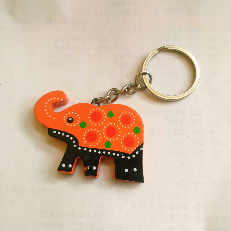 Wooden Handmade From Ceylon Elephant Keytag With Key Chain Etsy