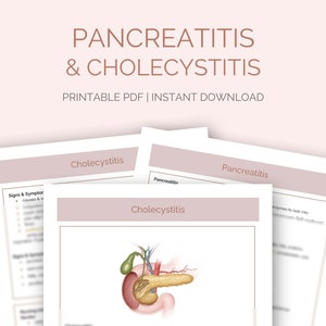 Pancreatitis & Cholecystitis | Nursing Study Notes | Student Study Guides | Med Surg | Gastrointestinal System Disorders | Digital Download