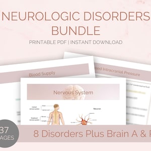 Neurologic Bundle for Med Surg | Stroke | ICP | Seizure | MS | Parkinson&#39;s | GBS & Much More | Nursing Notes | Student Study Guides Digital