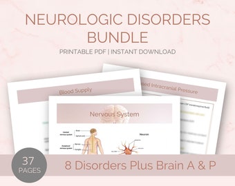 Neurologic Bundle for Med Surg | Stroke | ICP | Seizure | MS | Parkinson's | GBS & Much More | Nursing Notes | Student Study Guides Digital