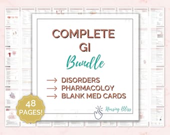 GI Med-Surg Nursing Study Guide Bundle | Disorders & Pharmacology (Digital PDF)