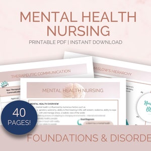 Psychiatric-Mental Health Nursing Study Guide Bundle | Including Foundational Concepts, Disorders, and Psychiatric Pharmacology | Digital