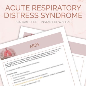 May include: Printable PDF download of an infographic about Acute Respiratory Distress Syndrome (ARDS). The infographic includes a diagram of the lungs and a description of ARDS.