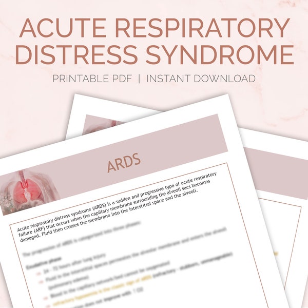 ARDS | Acute Respiratory Distress Syndrome | Nursing Notes | Student Study Guides | Med Surg | Digital Download | PDF