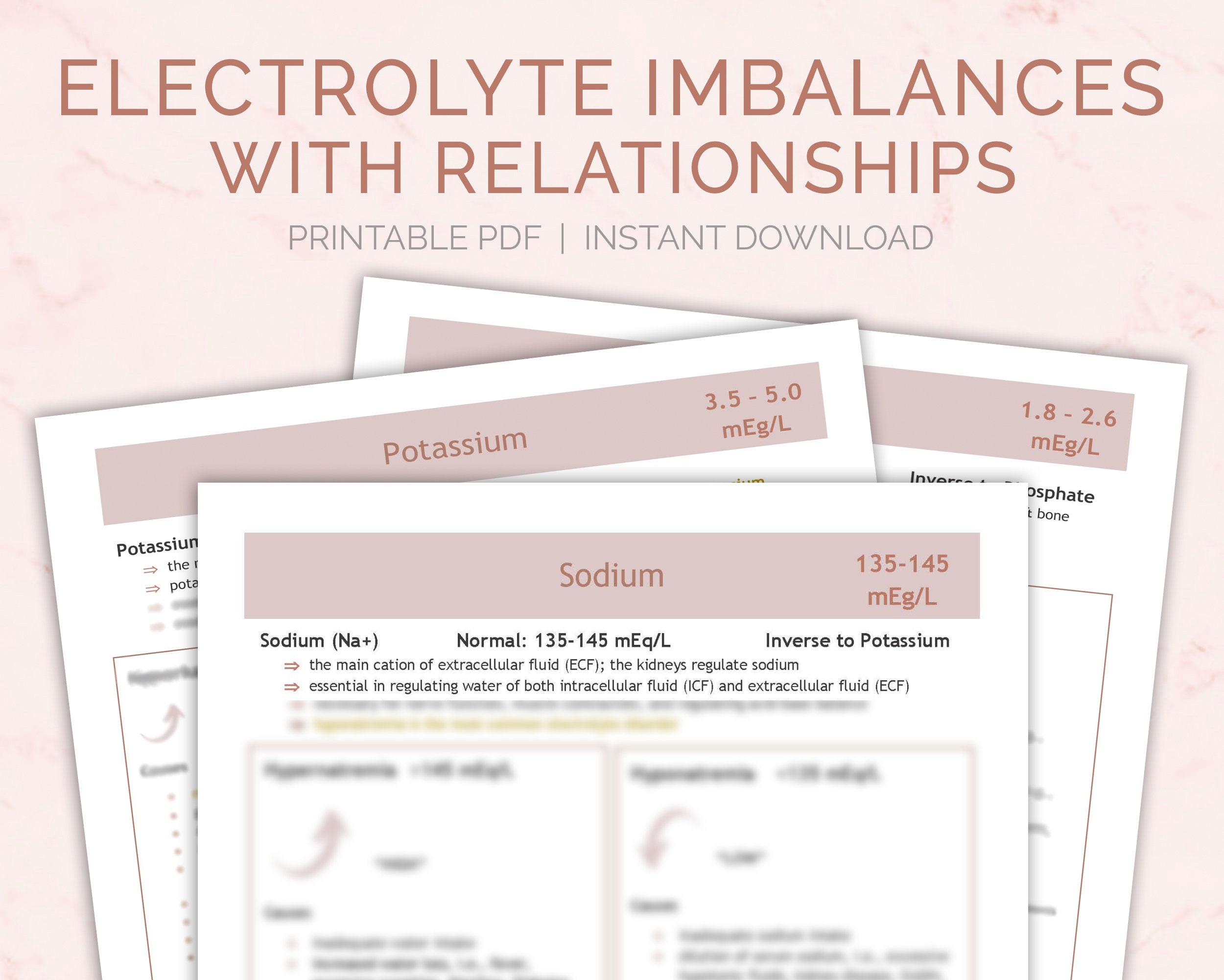 Electrolyte Imbalances | Study Guide | Nursing Notes | With ...