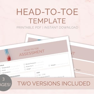 Head-to-Toe Template Assessment Study Guide | Nursing Checklist | Patient Assessment Sheet | Nurse Survival Guide | Digital Download