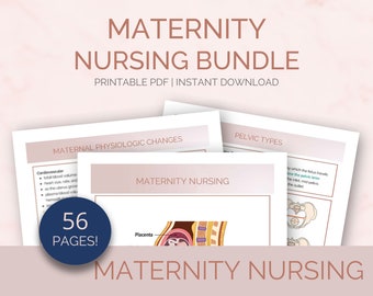 OB Maternity Nursing Studienführer, Nursing Notes, 56 Seiten | Enthält Bonus-Medikamentenkarten und vieles mehr! | Digitaler Download PDF