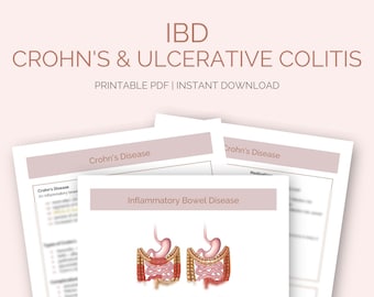 Inflammatory Bowel Disease Nursing Notes | IBD Student Study Guides | Crohn's Disease | Ulcerative Colitis | Med Surg | Digital Download